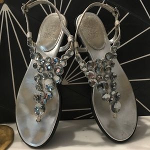 (Vince Camuto) Silver Jeweled Sandal